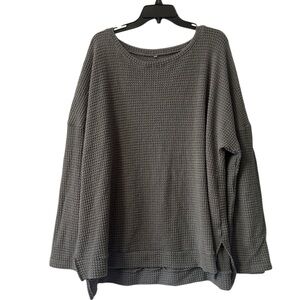 Cozy Gray Waffle Knit Sweater